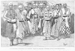 Les amazones guerrières du Dahomey. (D'après une photographie communiquée par M. le colonel Dinnematin-Dorat.)