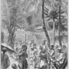 Missionary preaching to West Indians among palm trees