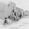 Unloading camels.