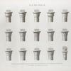 Île de Philæ. Détails de quatorze chapiteaux des deux colonnades. 1.2.3.4.5. Chapiteaux ébauchés; [6]-15. Chapiteaux de l'édifice du midi.
