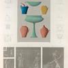 Île de Philæ. 1. Collection de vases coloriés, sculptés et peints  dans le Grand Temple; 2-11. Détails de coeffures symboliques; 12.13.15.16. Sculptures du Grand Temple; 14. Bas-relief du temple de l'ouest.