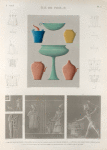 Île de Philæ. 1. Collection de vases coloriés, sculptés et peints  dans le Grand Temple; 2-11. Détails de coeffures symboliques; 12.13.15.16. Sculptures du Grand Temple; 14. Bas-relief du temple de l'ouest.