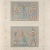 Île de Philæ. 1.2. Bas-reliefs coloriés, sculptés sous de portique du Grand Temple; 3-24. Détails de coeffures symboliques.