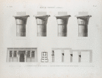 Koum Omboû (Ombos). 1-4. Chapiteaux du Grand Temple; 5-7. Plan,  élévation et coupe du Petit Temple.