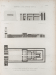 Edfou [Idfû] (Apollinopolis Magna). 1.2. Plan et coupe générale du Grand Temple; 3.4. Détails de constructions intérieures