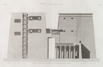 Edfou [Idfû] (Apollinopolis Magna). Coupe et élévation intérieure du pylône du Grand Temple