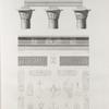Edfou [Idfû] (Apollinopolis Magna). 1.2.12. Détails d'architecture du Grand Temple; 3.5. Dés de chapiteaux du portique; 4.6-22. Détails d'hiéroglyphes et de coeffures symboliques