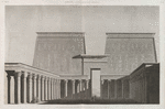 Edfou [Idfû] (Apollinopolis Magna). Vue perspective du pylône et de la cour du Grand Temple