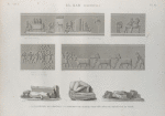 El Kab (Elethyia). 1-4. Bas-reliefs des grottes; 5-7. Fragmens de statues trouvées dans les ruines de la ville.