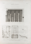 Esné [Isnâ] (Latopolis). 1.2. Plan des environs d'Esné et d'une partie de la ville; 3. Plan du temple; 4. Coupe du portique.