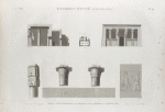 Environs d'Esné [Isnâ] (Contralato [Contra-Latopolis]). Plan, coupe, élévation et détails d'un temple à Contralato.