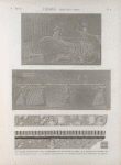 Thèbes. Medynet-Abou [Medinet Habu]. 1. Bas-relief sculpté sur la face extérieure du palais exposée au nord; 2. Bas-relief de la galerie-sud du péristyle du palais; 3.4. Fragmens trouvé sous le premier pylône des propylées du temple.