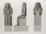 Thèbes. Memnonium [Ramesseum]. Détails du colosse du sud. [Restoration]