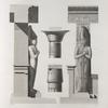 Thèbes. Memnonium [Ramesseum]. Détails des chapiteaux de la salle hypostyle, d'un pilier-caryatide et de l'entablement du péristyle du tombeau d'Osymandyas.
