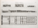 Thèbes. Memnonium [Ramesseum]. Plan et coupes du tombeau d'Osymandyas restauré d'après Diodore de Sicile.