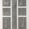 Thèbes. Memnonium [Ramesseum]. Pilastre et bas-reliefs du temple de l'ouest.