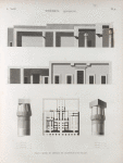 Thèbes. Qournah [Qurna]. Plan, coupes et détails de chapiteaux du palais.