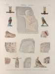 Thèbes. Hypogées. Fragmens en pierre et en bois peint, bas-reliefs coloriés et peintures diverses.