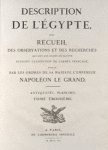 Description de l'Égypte, ...  Antiquités. Planches. Tome troisième.