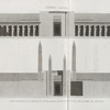 Thèbes. Karnak. 1. Coupe transversale du péristyle du palais; 2. Coupe transversale du palais prise en avant des obélisques.