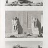 Thèbes. Karnak. 1.3. Fragmens de colosses trouvés dans l'enceinte du sud; 2. Vue de deux colosses situés au devant de l'un des pylônes des propylées.