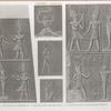 Thèbes. Karnak. 1.2. Décoration intérieur de la porte de granit des propylées; 3-5. Sujets recueillis dans divers édifices.