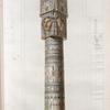 Denderah [Dandara] (Tentyris). 1. Détail colorié d'une colonne du portique; 2-7. Profil et plans de la colonne.