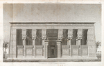 Denderah [Dandara] (Tentyris). Vue perspective de la façade du portique du Grand Temple.
