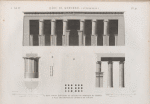 Qâou el-Kebyreh [Qau el-Kebir] (Antaeopolis). 1-5. Plan, coupe, élévation et détails du portique du temple; 6. Plan des restes de l'édifice de l'ouest.