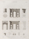 Antinoë [Antinoöpolis]. Plan, élévation, coupes et détails du portique du Théatre.