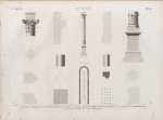 Antinoë [Antinoöpolis]. 1-9. Élévation et détails de la colonne d'Alexandre Sévère; 10-15. Détails d'architecture de divers monumens; 16.17. Plan et coupe de l'hippodrome; 18. Plan d'une partie de la rue principale.