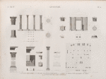 Antinoë [Antinoöpolis]. 1-20. Plans, élévations et détails de divers portiques; 21-24. Plan et détail d'un bâtiment de bains; 25-28. Colonnade de la rue principale.
