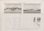 Heptanomide. 1.2. Vues de Gebel Abou Fedah et des environs; 3-5. Épures de chapiteaux tracées dans les hypogées de Gebel Abou Fedah; 6-8. Plans et détails de Gebel Cheykh el Harydy.