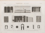 Heptanomide. Beny Hasan [Beni Hasan]. 1.2. Vues de hypogées; 3-7. Plan, coupes et détails de l'hypogée principal; 8-14. Plans, détails et peintures de divers hypogées.