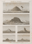 Fayoum [Fayyûm] et environs. 1.2. Vues de deux pyramides en briques à l'est du Fayoum; 3. Pyramide de Meydouneh; 4. Pyramides d'el-Metanyeh; 5.6. Pyramides de Saqqarah.