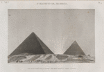 Pyramides de Memphis. Vue de l'entrée de la Grande Pyramide, prise au soleil levant.