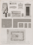 Delta, environs de Sebennytus. 1-9. Plan topographique et détails d'un temple d'Isis, à Bahbeyt [Bahbit al-Hijarah]; 10-14. Monolithe et sarcophages à Mehallet el-Kebyr [Mahallah al-Kubrá].