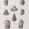 Collection d'antiques. 1-5. Bustes en basalte noir; 6.7. Tête en albâtre; 8. Buste en stéatite.