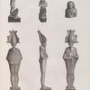 Collection d'antiques. 1-5. Figures en bronze; 6. Buste en basalte gris.