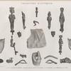 Collection d'antiques. 1-10.12.13.20-24. Figures en bronze; 11. Fragment de bas-relief en pierre; 14-16. en marbre; 17.18. en hématite; 19. en plomb.