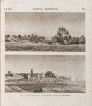 Égypte Moyenne. 1. Vue d'un village sur la rive gauche du Nil; 2. Vue de Minyeh [Minyâ].