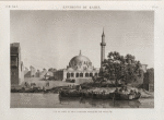 Environs du Kaire [Cairo]. Vue du port et de la grande mosquée de Boulâq.