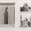 Le Kaire [Cairo]. 1.2. Élévation et coupe transversale de la Mosquée de Soultân Hasan; 3. Détail de la porte d'entrée.