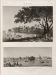 Le Kaire [Cairo]. 1. Vue du quartier général de l'armée française; 2. Vue de la place Ezbekyeh [Ezbekîya].