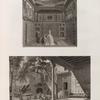 Le Kaire [Cairo]. 1. Vue d'une salle de la maison de Solymân Aghâ; 2. Vue intérieure du palais de Qasim Bey.