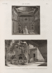 Le Kaire [Cairo]. 1. Vue d'une salle de la maison de Solymân Aghâ; 2. Vue intérieure du palais de Qasim Bey.