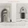 Le Kaire [Cairo] et environs. 1. Plan et élévation d'une porte intérieure du palais de Negm ed-Din dans la cour du Meqyas de Roudah [el-Rôda]; 2.3. Vue perspective et détail d'une porte de la maison de Soultan Dâher Beybars.