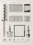 Le Kaire [Cairo] (Citadelle). 1-4. Puits de Joseph; 5-10. Plan et détails de la Mosquée de Soultân Qalâoun; 11.12. Détails d'une porte; 13. Citerne appellée Sibyl Kikheyd; 14. Tombeau en marbre.