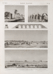 Basse Égypte. 1.2. Vues de Birket el-Hâggy; 3.4. Élévations et coupe du pont de Beysous; 5. Pont de Chybyn; 6. Tourelles contre les arabes.