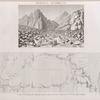 Déserts arabiques. 1. Carte d'une partie des déserts situés entre Syout et la Mer Rouge; 2. Vue de Gebel Ghâreb.